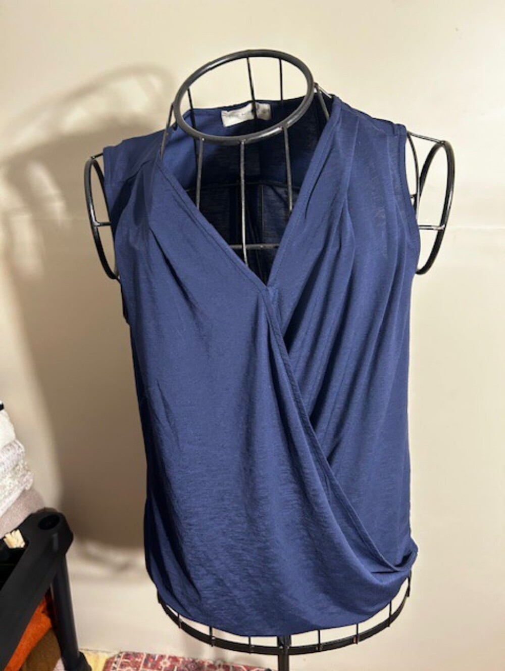the nines size small shirt tank top womens navy blue  career casual dress